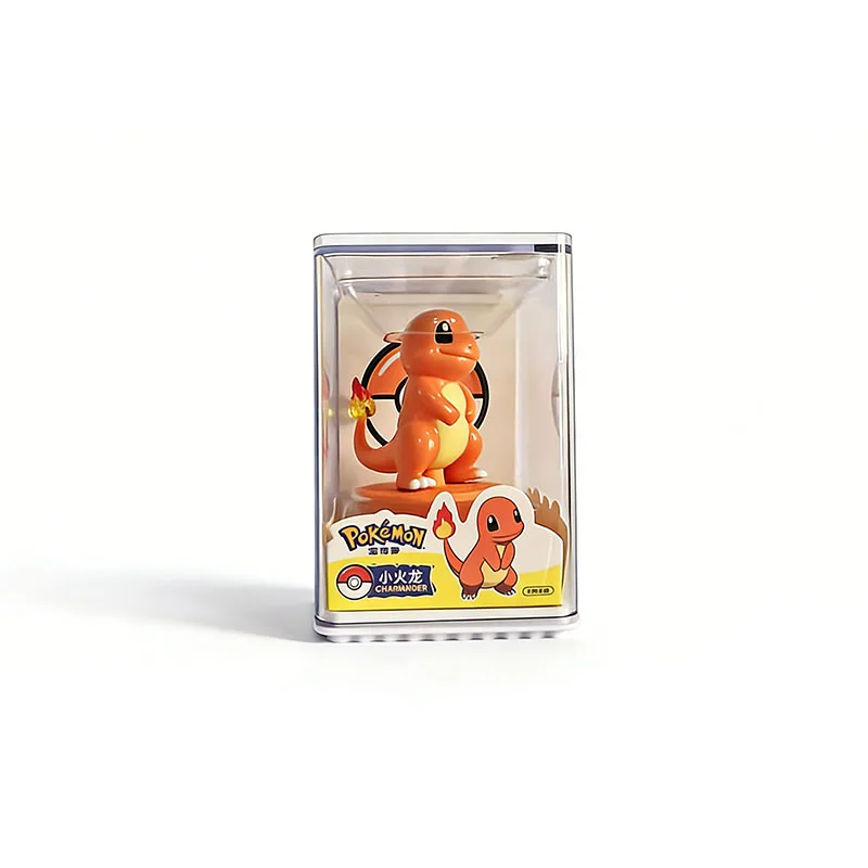 

Pokémon Cartoon Seal Series Anime Figures &Dolls with Acrylic Display Box-Pikachu/Eevee/Bulbasaur Cute Model Ornaments Keychains