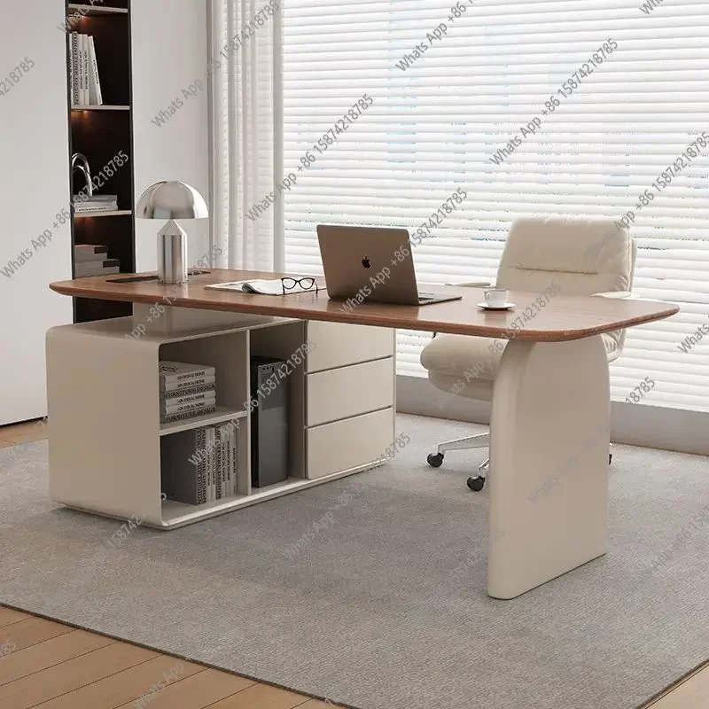 N49 Solid Wood Small Apartment Modern High-end Home Study Computer Desk Designer Model