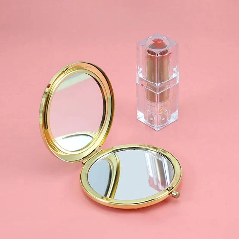 Flip Cover Diamond Handheld Makeup Mirror Love Heart Mirror Female Handle Makeup Cosmetic Beauty Tools Handheld Vanity Make Up