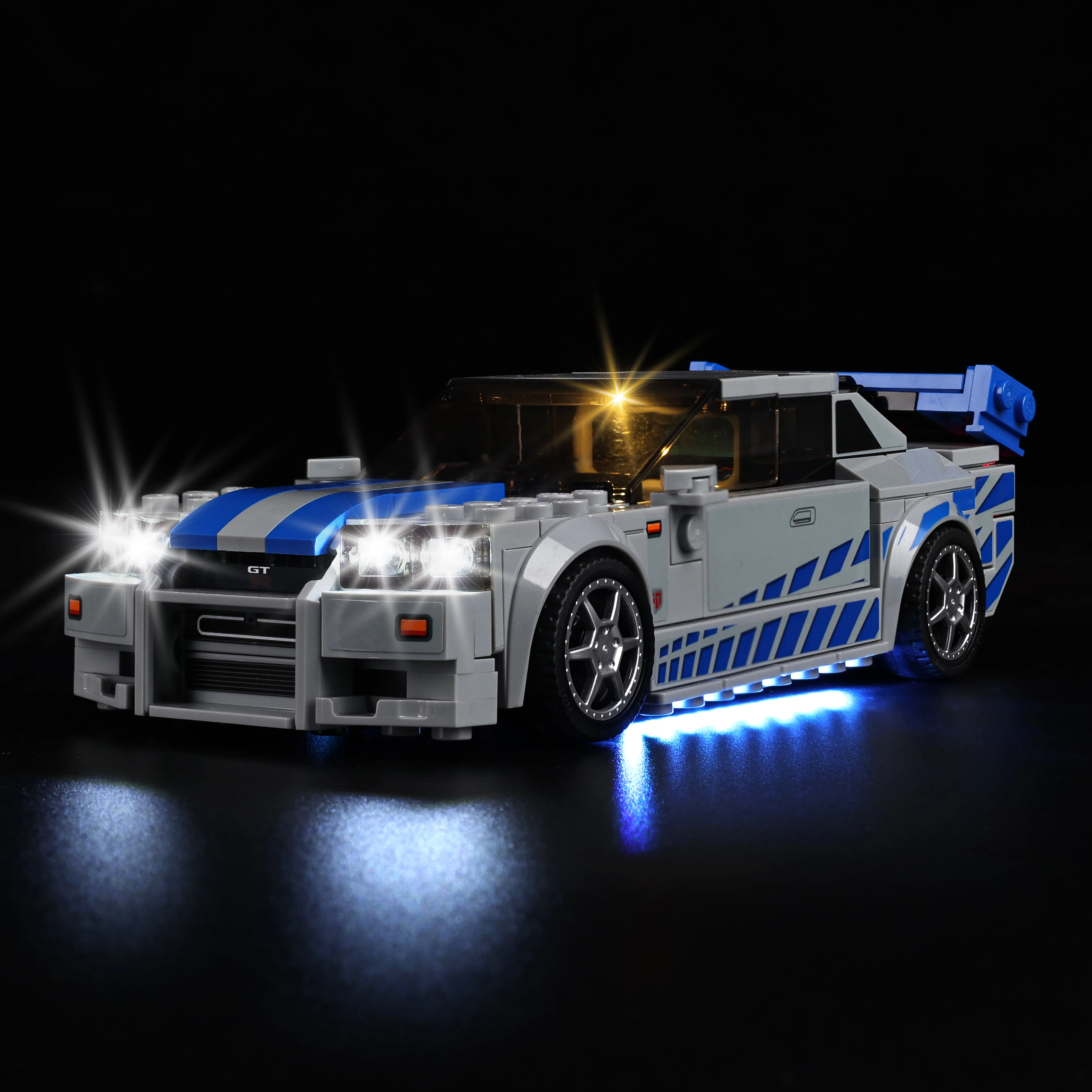 Kyglaring LED Light Kit Suitable for 2 Fast 2 Furious Nissan Skyline GT-R 76917 Building Blocks Decorative Lamp No Lego Building