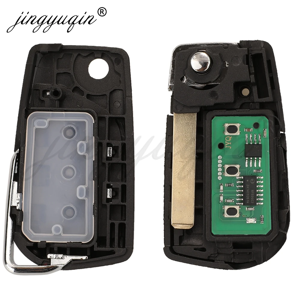 Jingyuqin VA2 Flip mando a distancia de coche Fob 433MHz H-8A para Toyota Aygo Corolla Auris /G Chip compatible con Verso Avensis S 000048000  