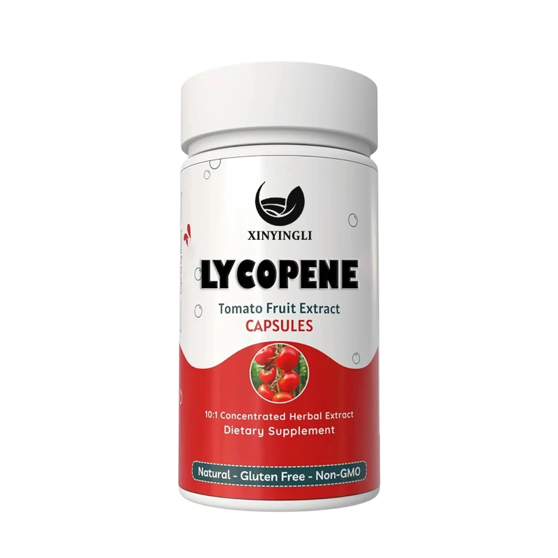 500mg lycopene supplement tomato extract 10:1 capsule, non GMO and gluten free formula, supports health