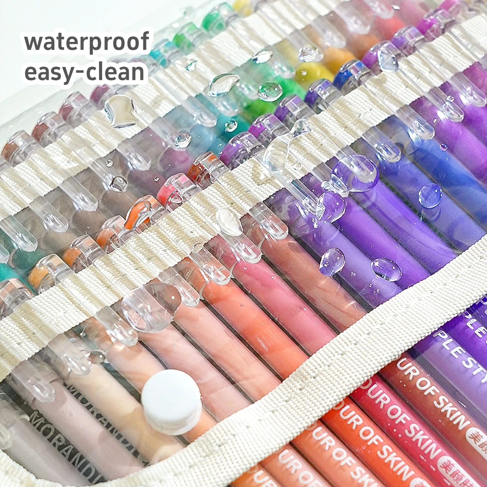 Transparent Pencil Bag Pen Case Simple Style Multi Layer Slots Large Capacity Storage Pouch for Marker Stationery School A7766