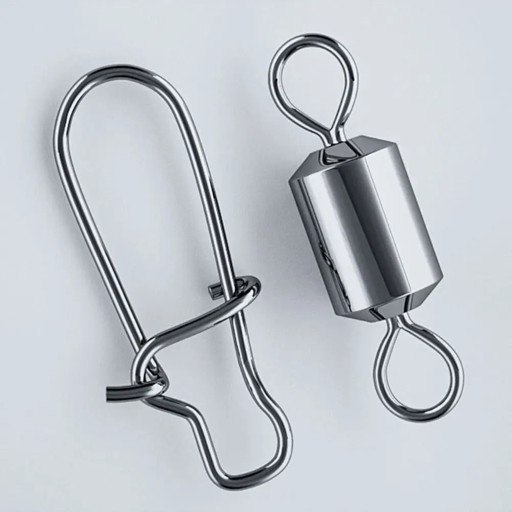 50pcs/100pcs Bearing Rolling Swivel Snap Connector with Fast Lock Tackle Buckle Rolling Fishing Bearing Figure 8 Ring Reinforced