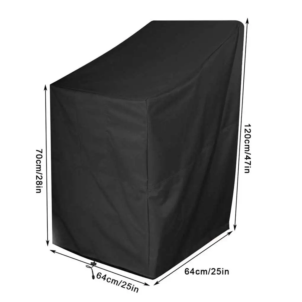 Portable Chair Cover Waterproof Washable Breathable PVC Coating Patio Garden Backyard Balcony Covers with Storage Bag