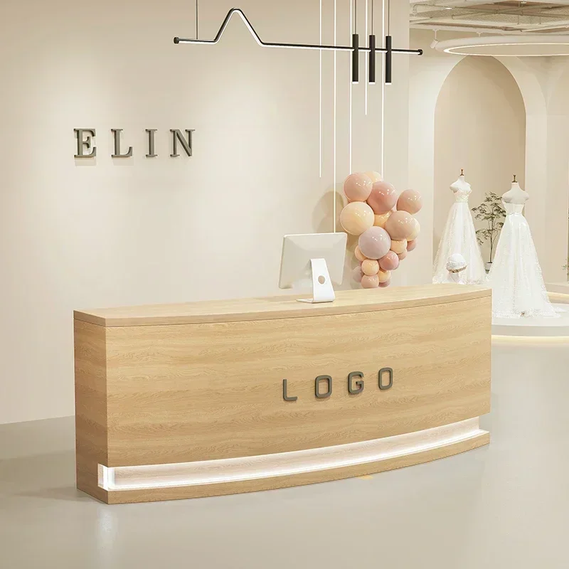 

Y newLight Luxury and Simplicity Modern Semicircle Beauty Salon Bar Cashier Wedding Dress Women's Clothing Store Company Front