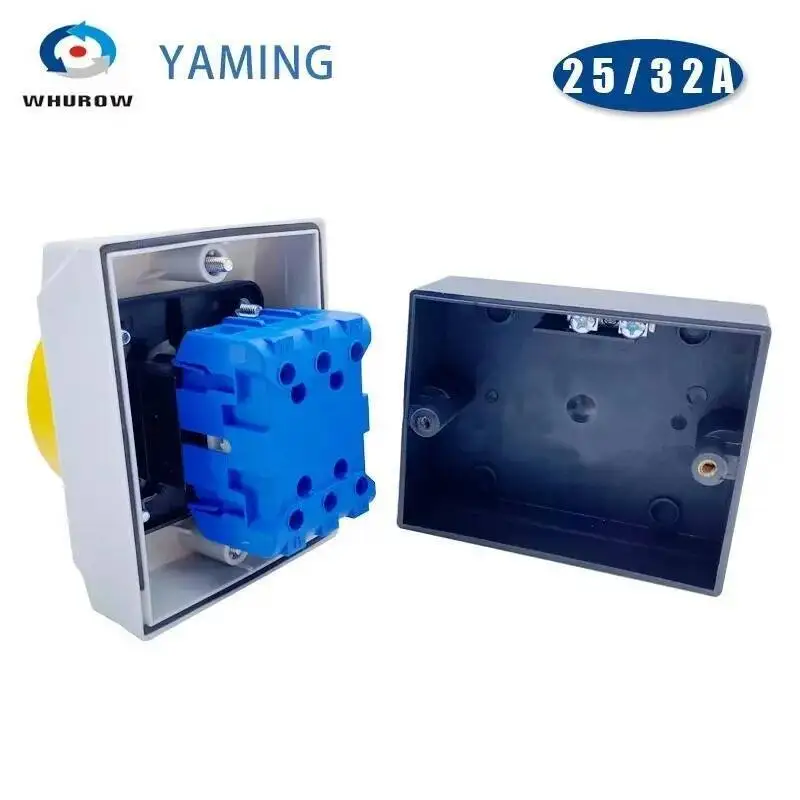 YMD11-D سلسلة صندوق المعزل التبديل OFF-ON 25A 32A 3/4P الروتاري التحول كام محدد الضميمة قطع دائرة التحكم LW30