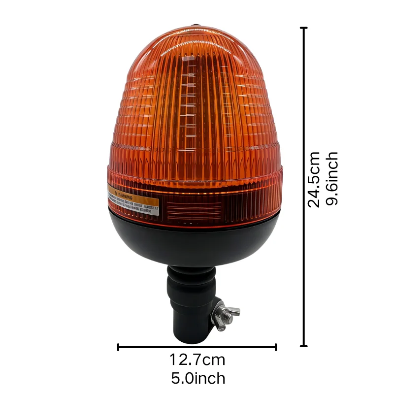 2026 LED Strobe Beacon Warning Light 12-24V Amber 3-Mode DIP Switch Flashing Rotating IP65 for Tractor Excavator Truck