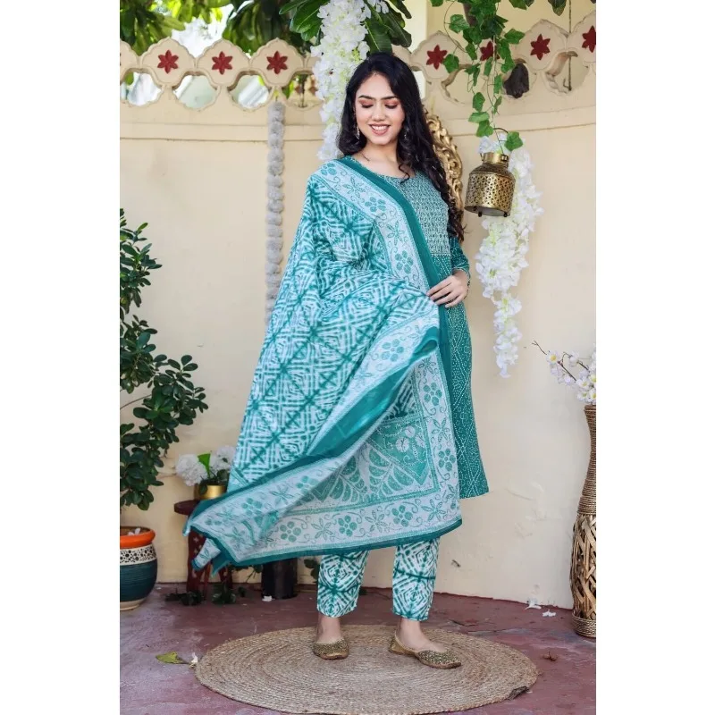 

Handmade Kurti Pant Women Palazzo Kurta Dupatta Salwar Kameez