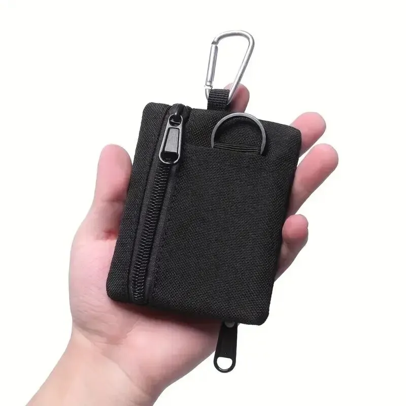 Men's Coin Purse Card Holder Canvas Small Wallet Outdoor Sports Storage Bag Small Hanging Bag Wallet Key Bag Mini Sports Bag