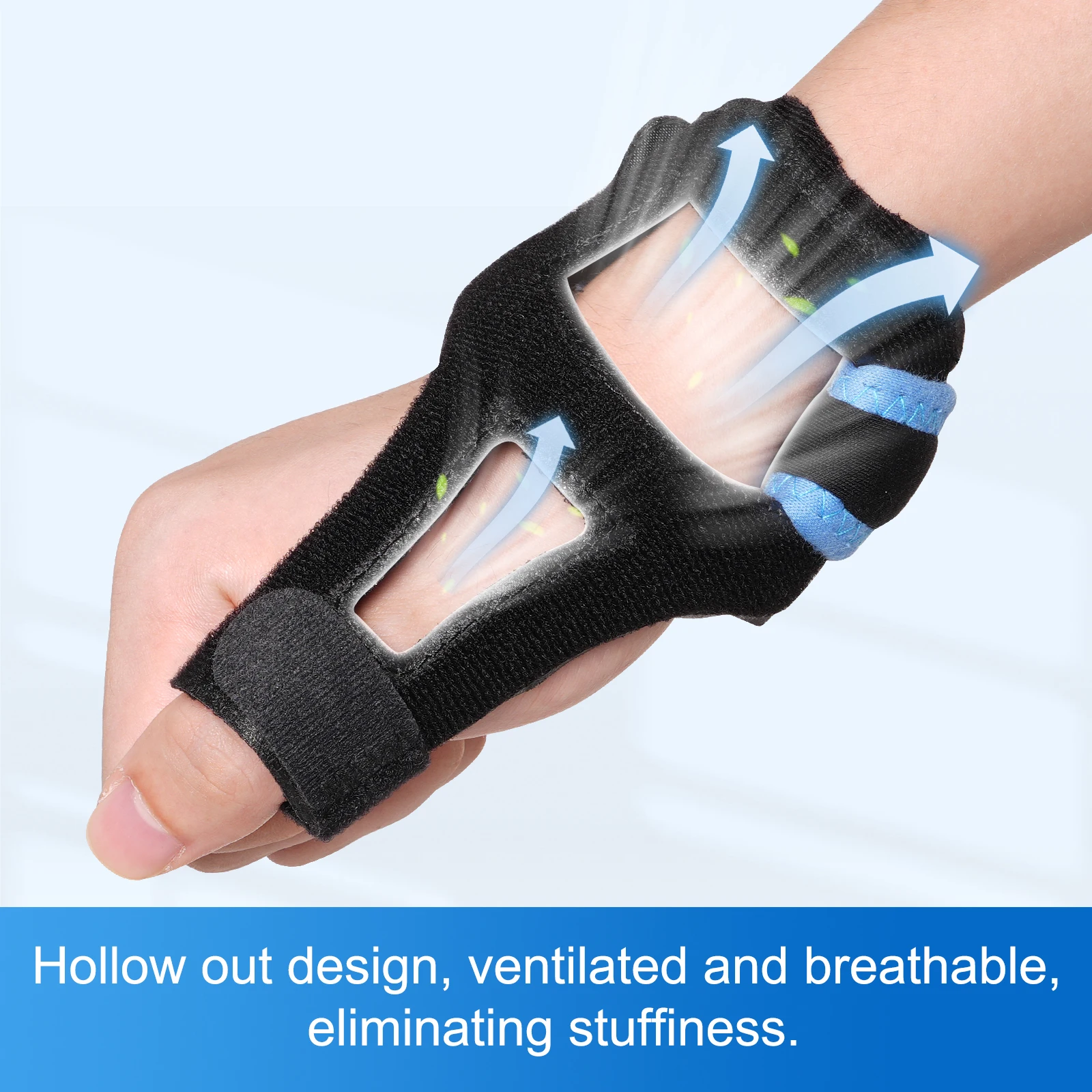 VELPEAU Thumb Splint Brace for Trigger Finger Sprains Strains Arthritis and Tendonitis Thumb Support Breathable and Universal