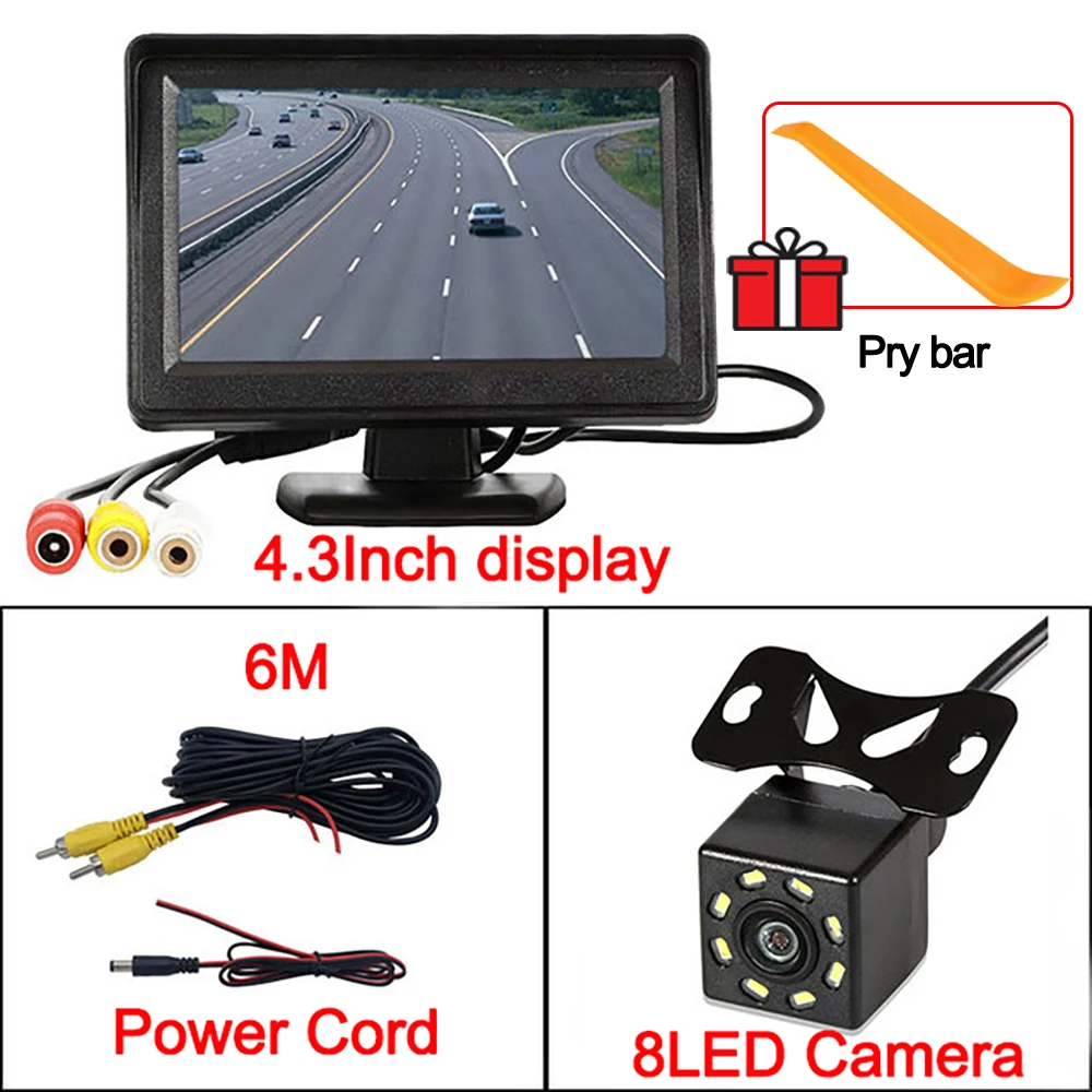 4.3Inch Achteruitkijkcamera Monitor Scherm Achteruitrijcamera Voor Parkeersysteem Camera Voor Voertuig Dashcam Back-Upcamera