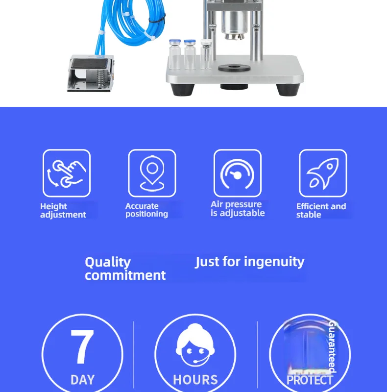 Desktop Semi-Auto Vial Sealing Machine Injec tion Glass Oral Liquid Bottle Ampou