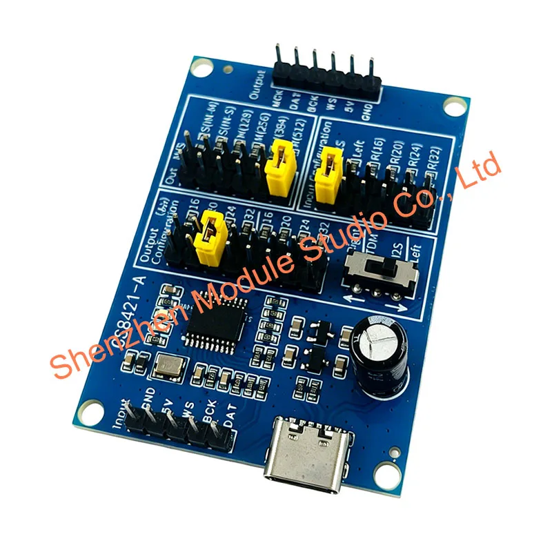 CS8421 I2S IIS Sample Rate Converter Board 3-Wire to 4-Wire with MCLK Master Slave Digital Audio Interface Board for DAC Audio view 4
