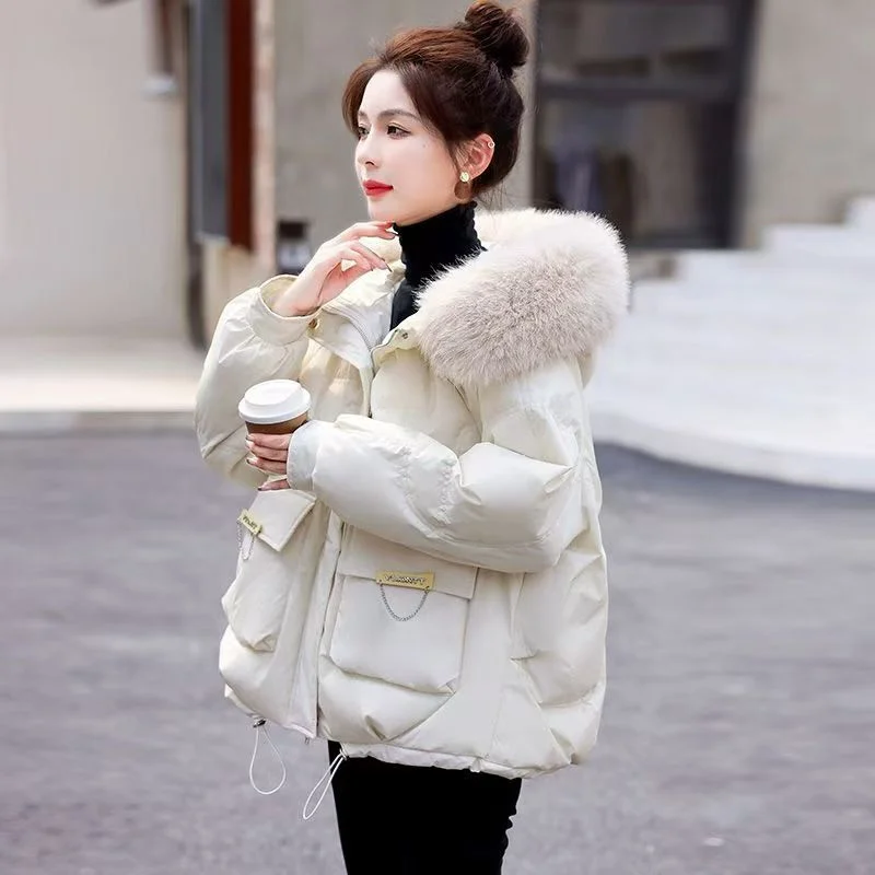 The Little Down Cotton-padded Jacket Women New Fashion In Autumn Winter Of 2024 Thickened Warm Cotton-padded Jacket Short Coat