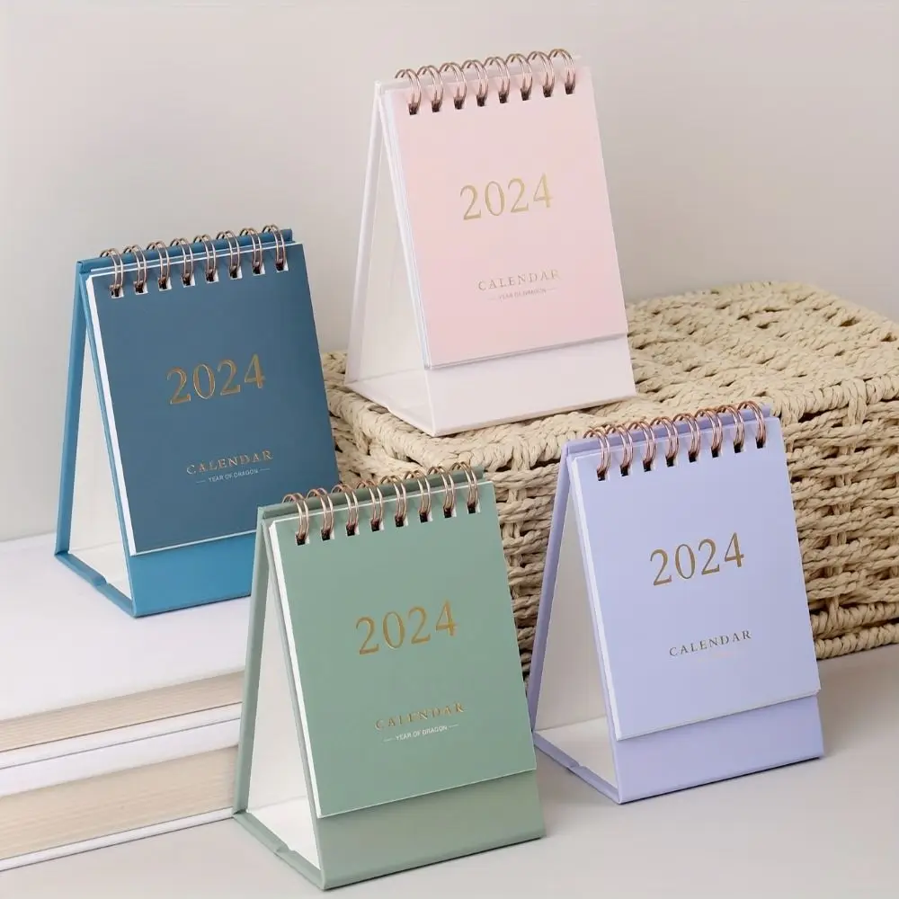 1pc 2024 Mini Cute Desk Calendar Desktop Decoration Calendar Book Cartoon Desktop Creative Notepad Gift Desk Calendar