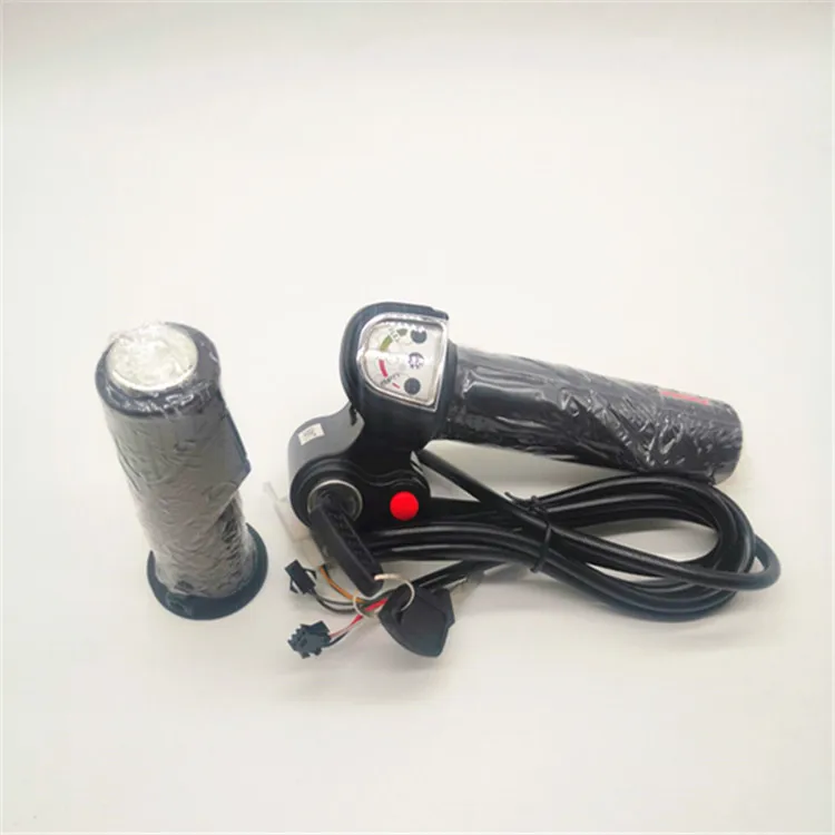 Wuxing 111DX 36V 48V E bike throttle electric bike gas handle with battery indicator and ignition switch electric scooter parts