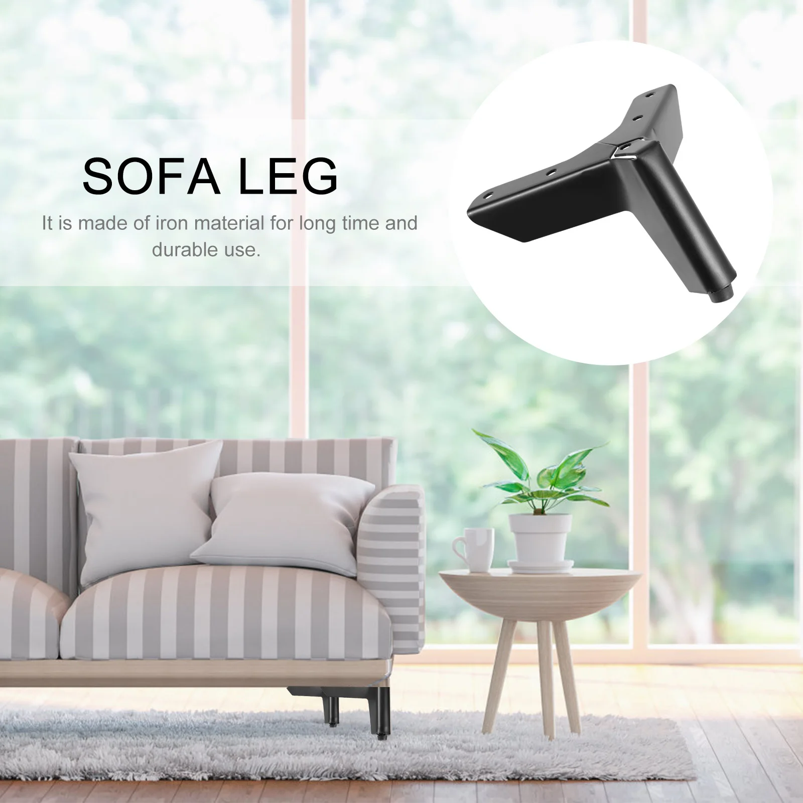 

4Pcs Matte Black Iron Furniture Support Legs Thick Stable Sofa Bed Cabinet Tea Table Feet High Load Capacity Sofa Leg