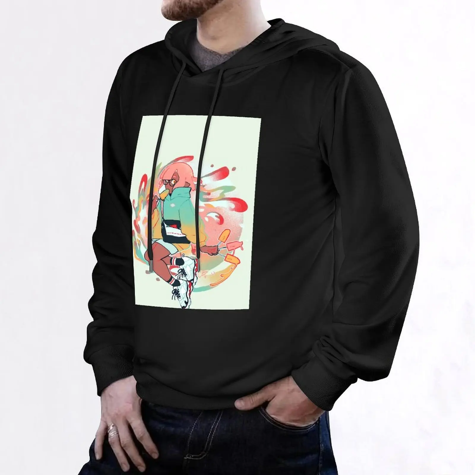 الآيس كريم دريم هوديي ملابس رجالية ملابس على الطراز الكوري ملابس الخريف الكورية ملابس الرجال هوديي ملابس الشارع الشهير