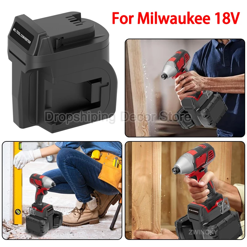 for Milwaukee 18V Li-ion Battery for Milwaukee 18V Cordless Power Tool 2 in 1 Battery Adapter Higher Power Increase Working Hour