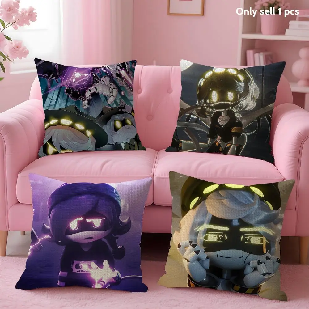 Anime cartoon m-Murder Drones Cushion Cover Natural Linen Organic Fabric Double-Sided Printing Sofa Home Decor Gift Pillow Case