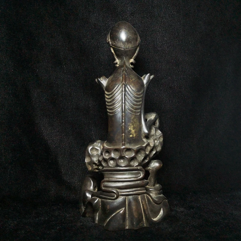 YIZHU CULTUER ART Size 22 × 11 cm Collection Ancient Chinese Bronze Carving Bodhidharma Statue Decoration