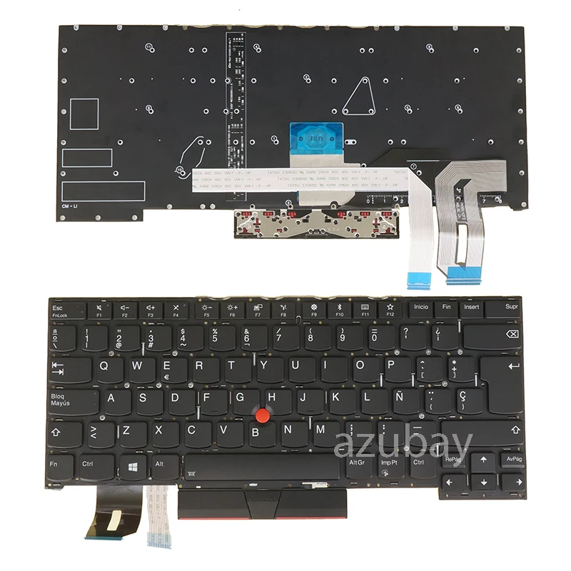 

UK Spanish Czech Slovak Portuguese Keyboard for Lenovo Thinkpad T490s T495s, X1 Extreme Gen 1/ Gen 2, P1 Gen 1/ Gen 2, Backlit