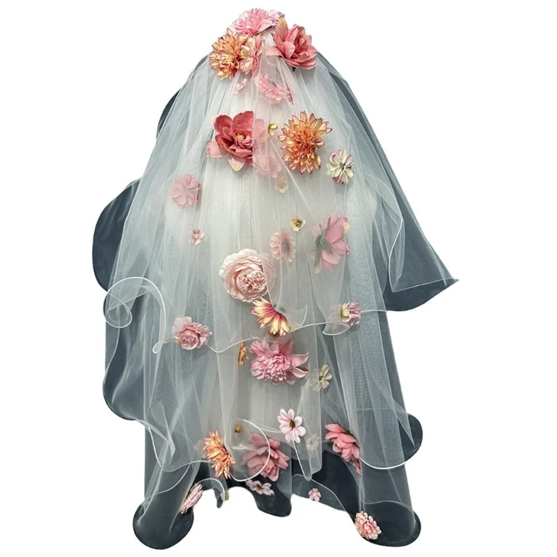 Sophisticated Wedding Veils Light weight Flower Decoration Veils Creative Veils for Wedding Ceremonies DropShip