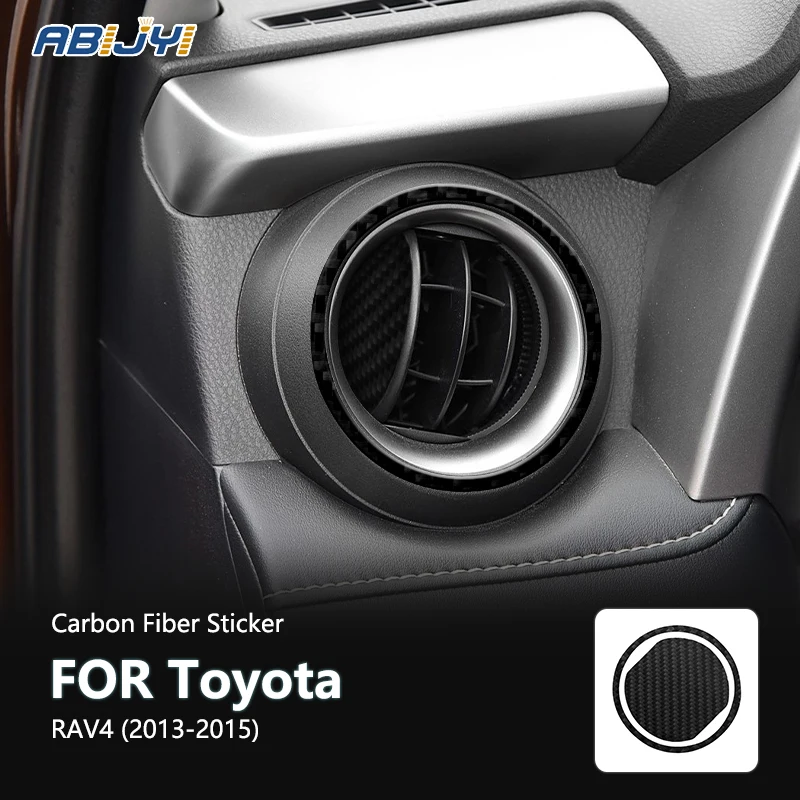 

For Toyota RAV4 2013 2014 2015 New Carbon Fiber Interior Driver Air Vent Bezel Decoration Sticker Decal Car Accessories