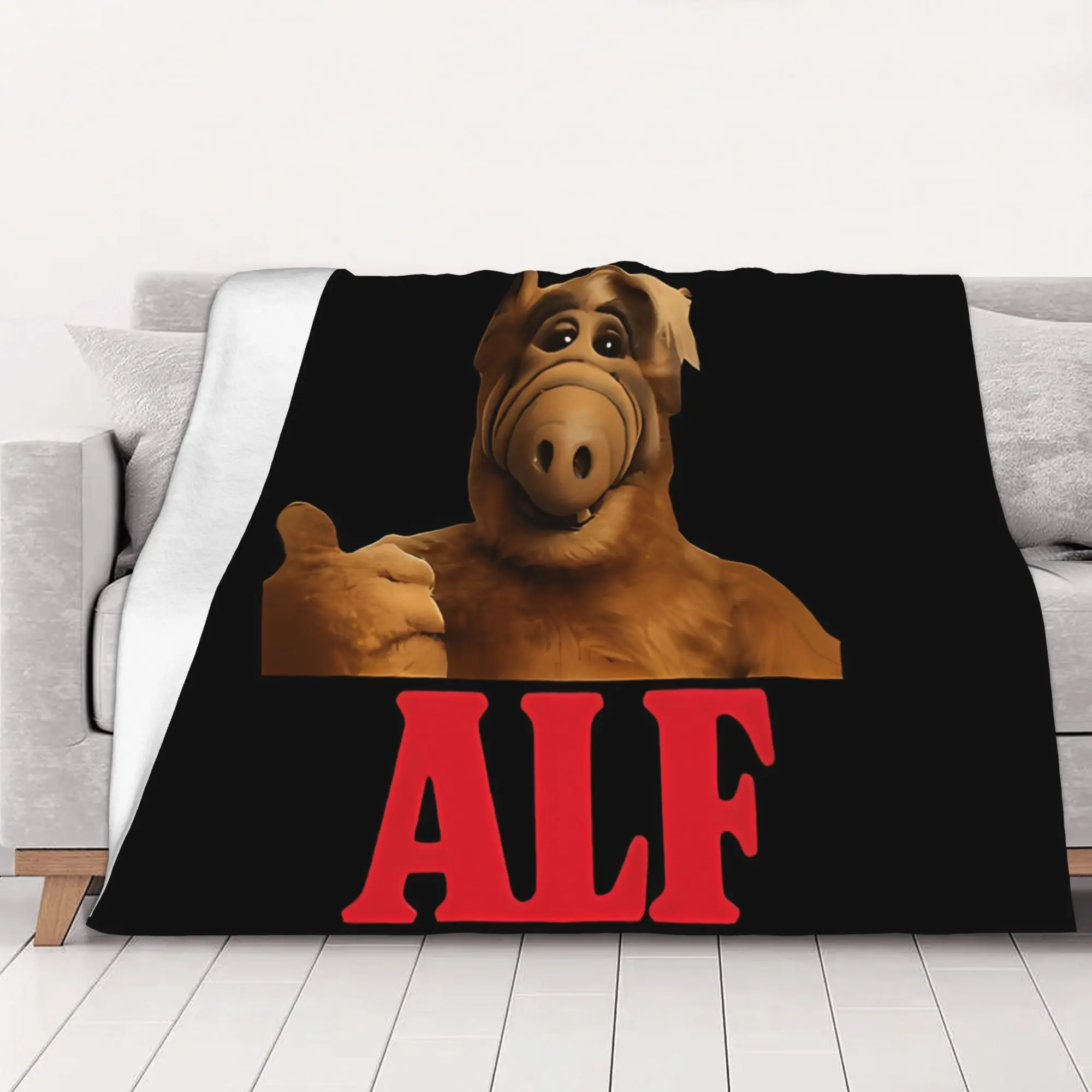 1PC home Cute Room Decor Alfs Thumbs Up  80S Character Blanket Throw Blanket ALF Novelty Warm Blanket All Season