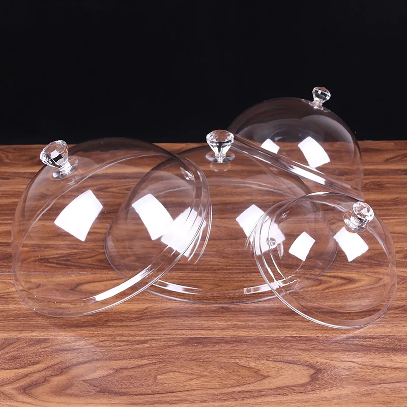 Fresh-keeping Lids Transparent PC Acrylic Food Plastic Round Dish Cover Cake Bread WJ901