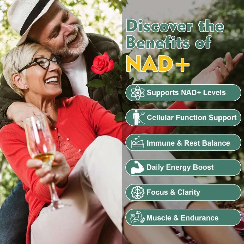 NAD Supplement 500mg Contains Trans Resveratrol, Coenzyme Q10, and Quercetin for Cellular Energy and Healthy Aging -60 Capsules