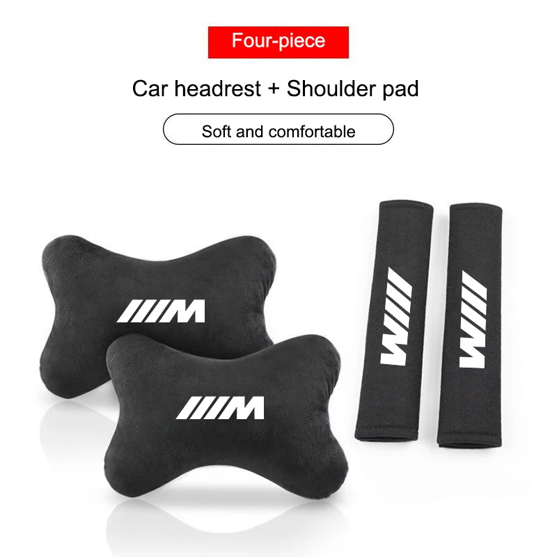 Car Seat Belt Protect Shoulder Pads Headrest Neck Pillow For BMW M M1 M2 M3 M4 M5 M6 G01 F20 G30 F30 F31 E36 E87 E60 E9