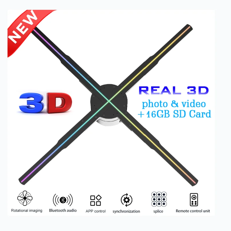 P56 3D Hologram Projector Fan Wifi Display Business Advertising Logo Holographic Lamp Projectors Fan Advertising Machine 56CM