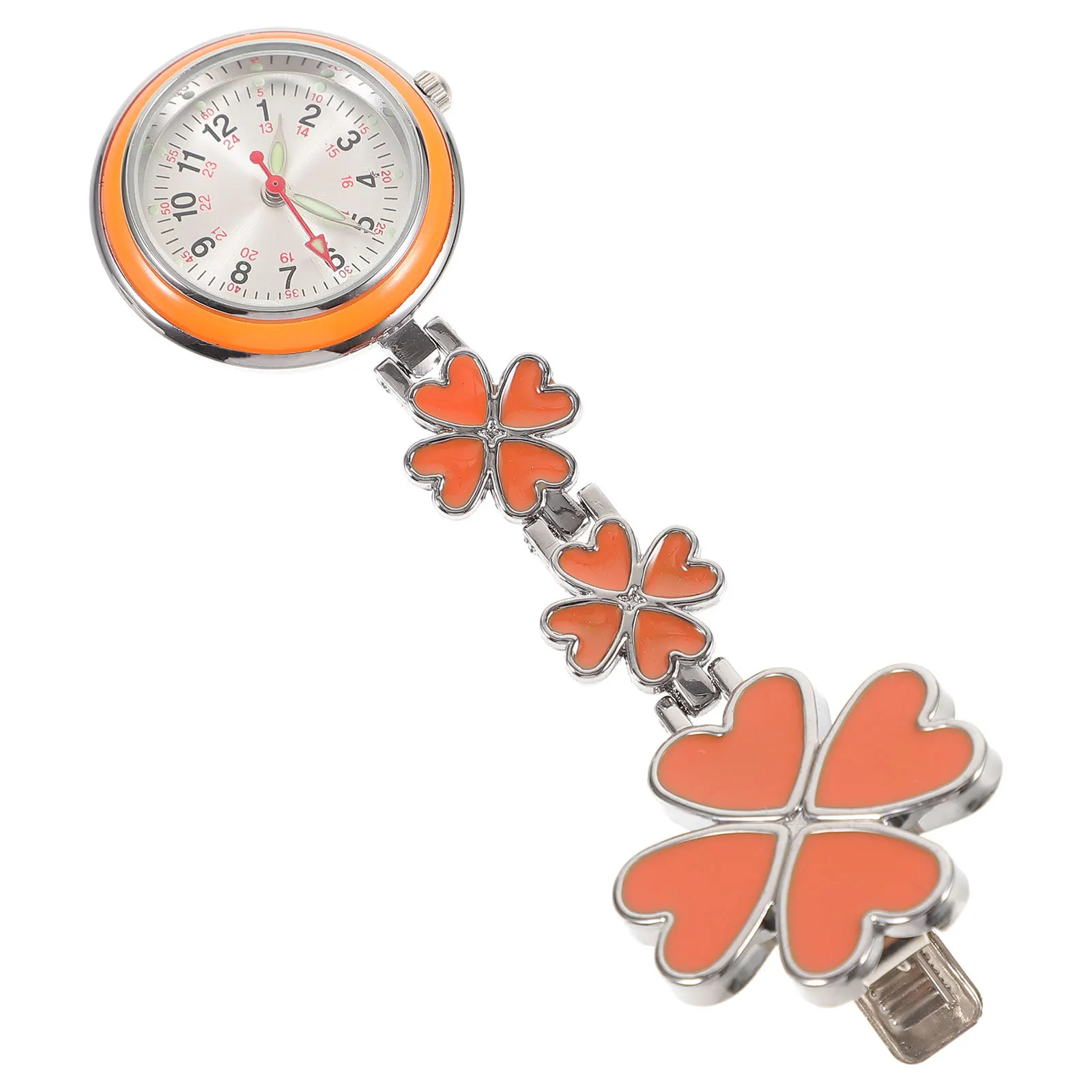 ساعة جيب معلقة خفيفة الوزن بمشبك على شكل وردة فريدة من نوعها على ممرضة فوب لطلاب الممرضات الطبية والأطباء