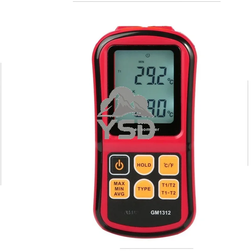 Digital Thermometer GM1312 Thermocouple Two Channel Professional High Accuracy Industrial Lab Temperature Gauge