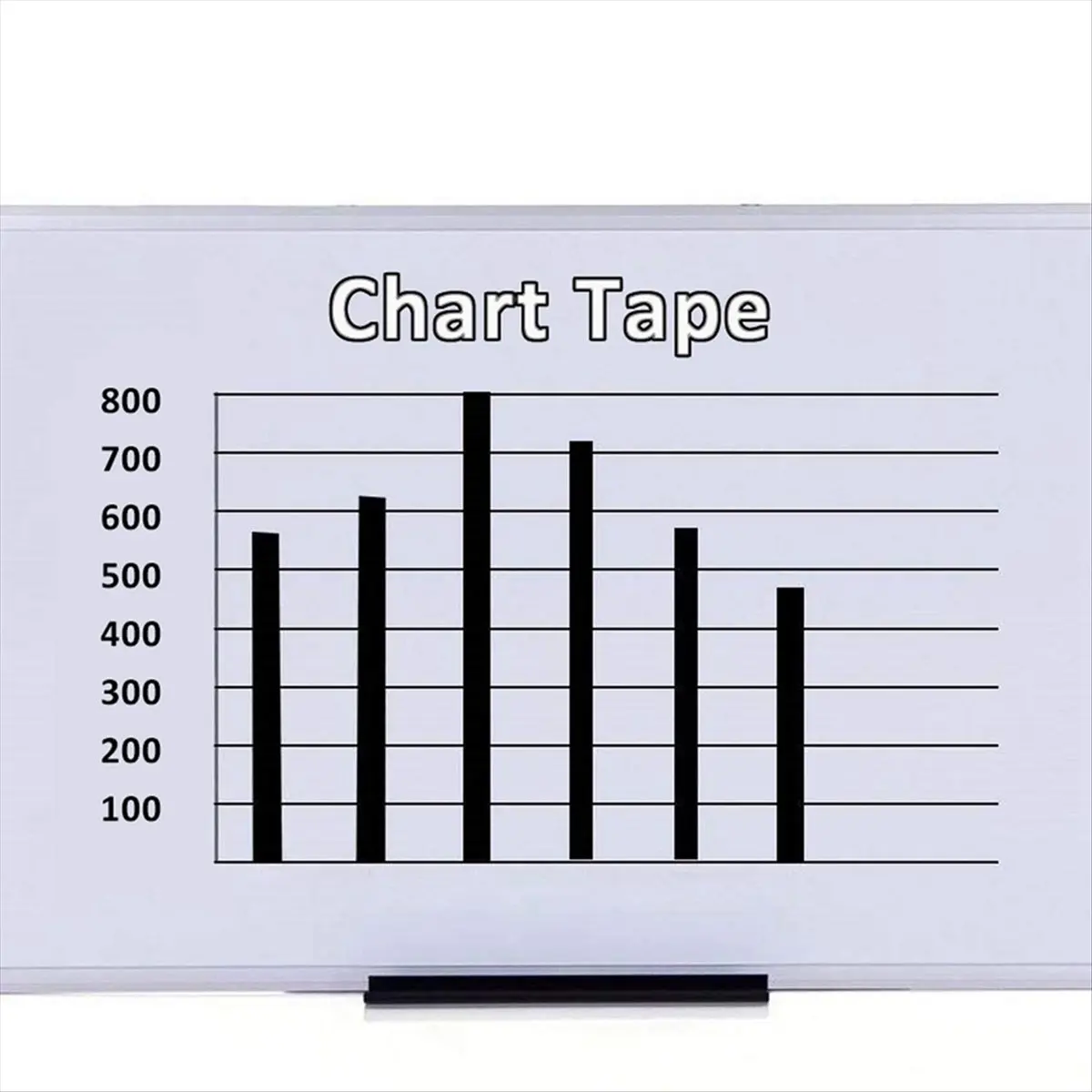 A24I Whiteboard Pinstripe Tape 6 Rolls 1/8Inch Thin White Board Dry Erase Line Gridding Tape (Black)