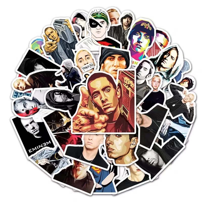 10/30/50PCS Cool Eminem Rapper Hip Hop Graffiti Stickers Skateboard Fridge Guitar Laptop Motorcycle Travel Singer Sticker Toy