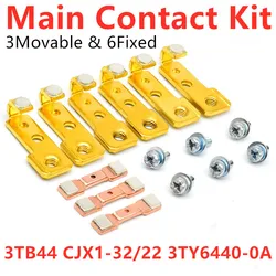 3TY6440-OA 3TY6440-0A Main Contact Kit For 3TB44 CJX1-32/22 Moving And Fixed Contacts AC Contactor Replacement Kit Contacts Set