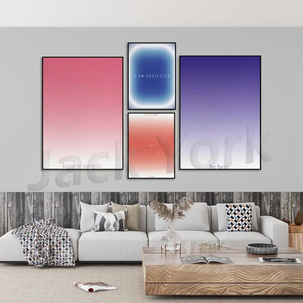 طباعة فنية جدارية تحفيزية، لوحة فنية جدارية متدرجة، طباعة فنية حديثة، ملصق الطاقة الروحية، تأكيد الشفاء #2