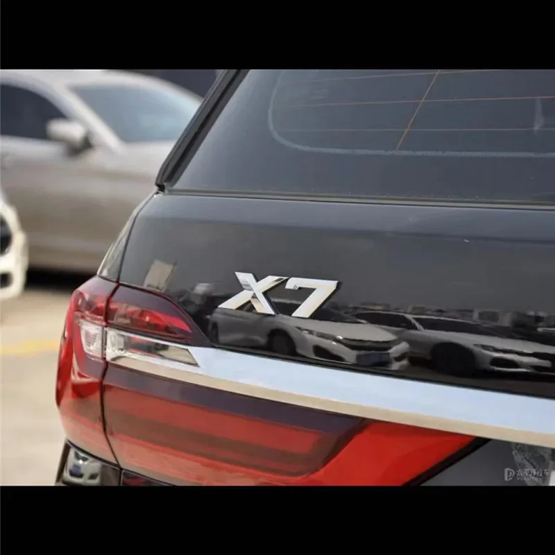 3D ABS Black Chrome Car Letters Rear Trunk Emblem Badge X1 X2 X3 X4 X5 X6 X7 Logo For BMW E70 E53 F15 G05 Decals Sticker Styling view 4