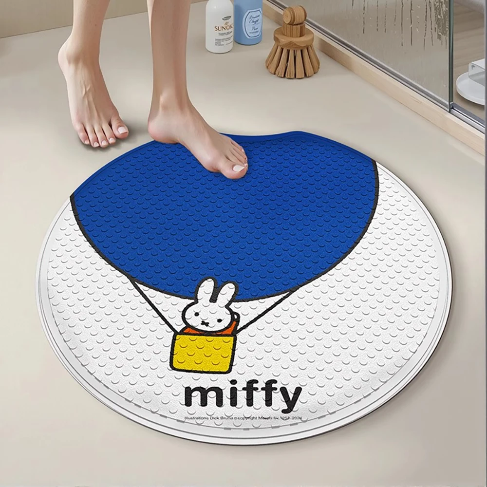 귀여운 미피 PVC 원형 샤워 매트 귀여운 토끼 미끄럼 방지 흡착 컵 발 마사지 쿠션 욕실 바닥 장식 소녀 선물