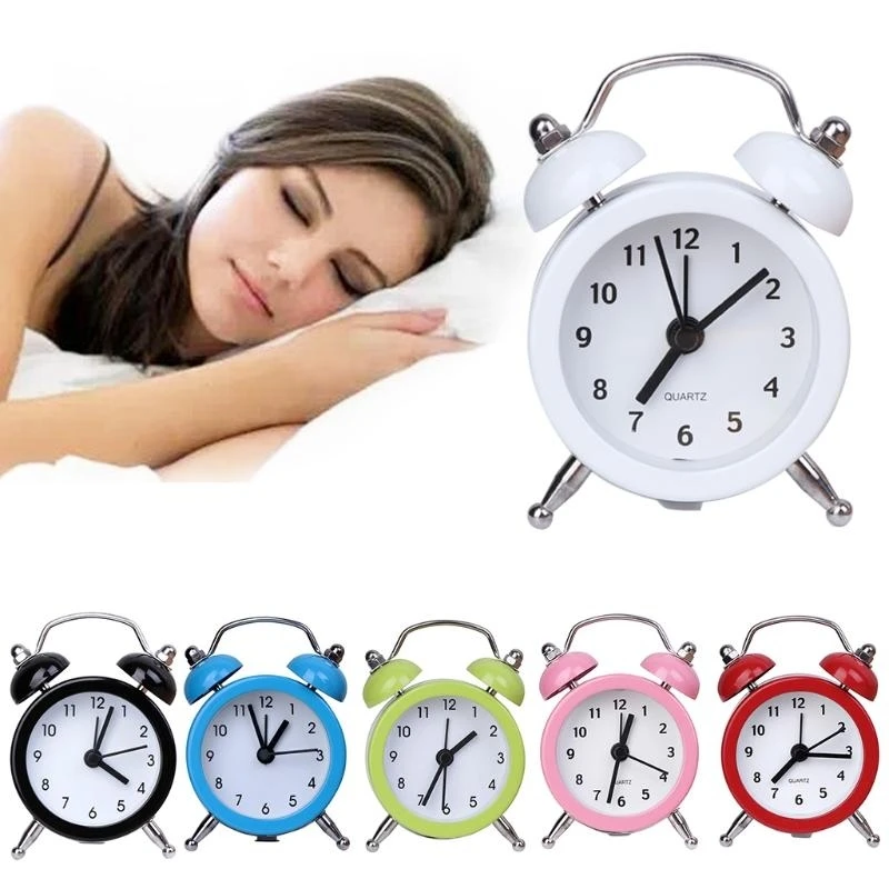  Twin Belled Alarm Clock with Loud Waking Calls Sound Candy Colored Table Clock
