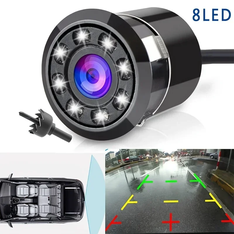 Universal 8LED HD Rear View Backup Camera - 1pc, Night Vision, - Suitable for Cars, SUVs, Trucks, RVs, Pickups, Vans, Trailers