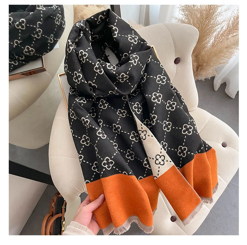 Luxus Winter Dicke Warme Quaste Schal Frauen Kaschmir Schal Und Wraps Pashmina Halstuch Bufanda Weibliche Lange Quaste Echarpe – Detail 3