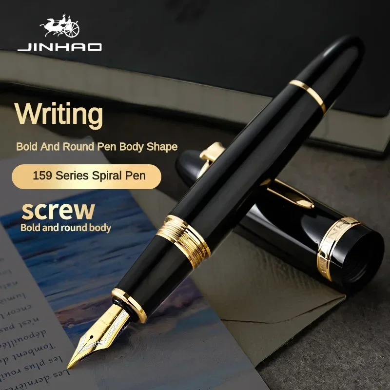 Jinhao Alta Qualidade Metal Fountain Pen, Luxo Elegante Caneta Executivo, Escrevendo Canetas Tintas, Escritório e Material Escolar, Papelaria, 159