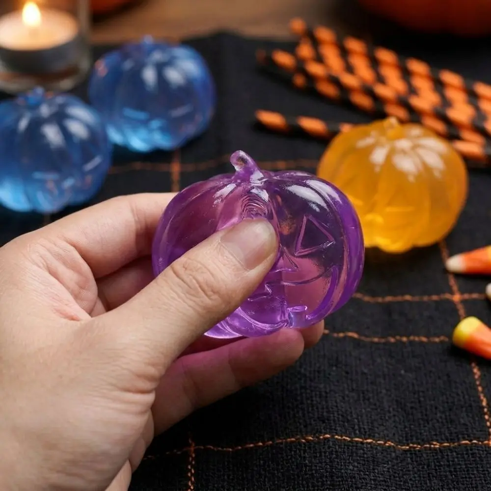 Super Soft Halloween Pumpkin Squishy Slow Rebound Simulation Squishy Stress Ball Crystal Clear Squidgy Pumpkin Squeeze