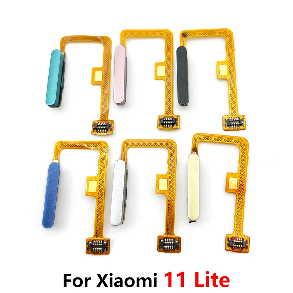 

10Pcs/Lot，Original Home Button Fingerprint Touch Id Sensor Motherboard home button Flex Cable For Xiaomi Mi 11 Lite Parts