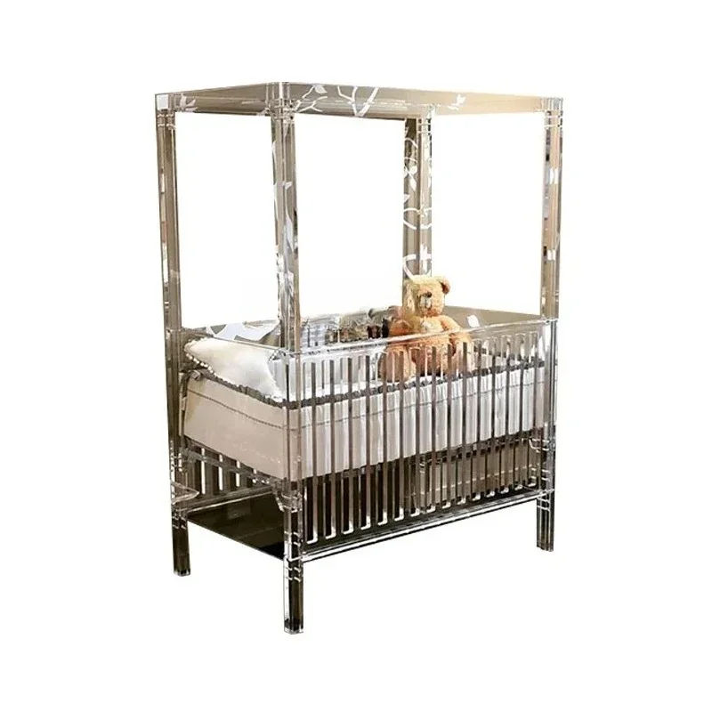 

Acrylic transparent bed girl princess single primary school student bedroom bed customization