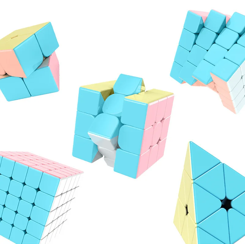 [JudyCube] MoYu MeiLong Macaron Magic Cubes 2x2 3x3 4x4 5x5 Pyramid Stickerless Puzzle Fidget Toys Cubo Magico Children's Gifts